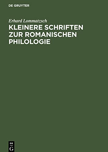 Kleinere Schriften zur Romanischen Philologie