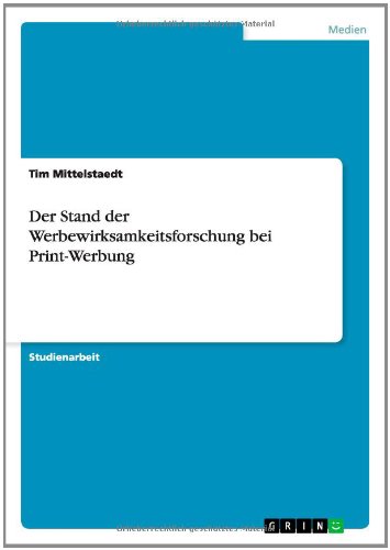 Der Stand der Werbewirksamkeitsforschung bei Print-Werbung
