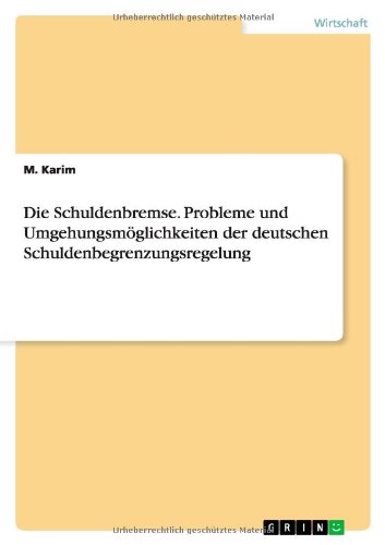 Die Schuldenbremse. Probleme und Umgehungsmöglichkeiten der deutschen Schuldenbegrenzungsregelung