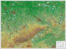 Reliefkarte Sachsen klein 1 : 650.000: Din A3 - Tiefgezogenes Kunststoffrelief