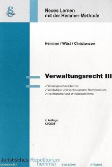 Verwaltungsrecht III (Skripten - Öffentliches Recht)