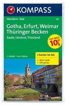 Gotha - Erfurt - Weimar - Thüringer Becken - Naturpark Saale-Unstrut-Triasland: Wanderkarten-Set mit Aktiv Guide in der Schutzhülle. GPS-genau. 1:50000
