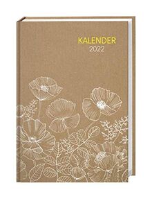 Chalk Drawing Kalenderbuch A5 2022 - stylischer Terminkalender - Taschenkalender - Wochenplaner - Organzier mit 152 Seiten, Lesebändchen - 15,2 x 21,5 cm