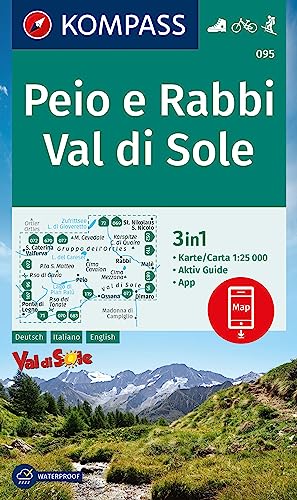 unbekannt Kompass Wanderkarte 095 Peio E Rabbi, Val Di Sole 1, 25.000, 3in1 Wanderkarte Mit Aktiv Guide Inklusive Karte Zur Offline Verwendung In Der