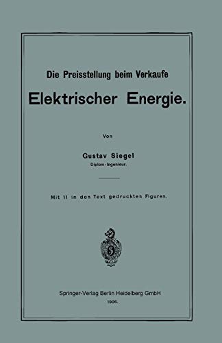 Die Preisstellung beim Verkaufe Elektrischer Energie