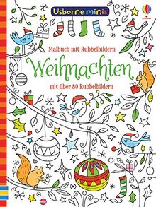 Usborne Minis: Weihnachten: Malbuch mit Rubbelbildern