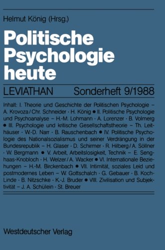 Politische Psychologie heute (Leviathan Sonderhefte) (German Edition)