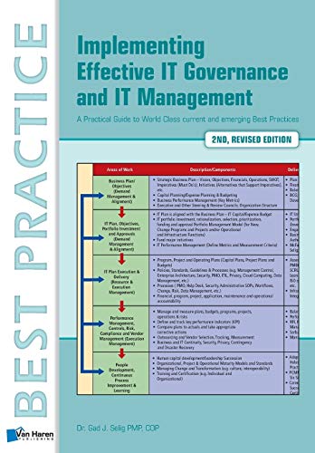 Selig, Gad J. Implementing Effective It Governance And It Management, A Practical Guide To World Class Current And Emerging Best Practices