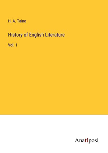 History of English Literature: Vol. 1