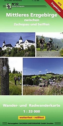 Mittleres Erzgebirge zwischen Zschopau und Seiffen: Wander- und Radwanderkarte GPS-fähig, wetterfest, reißfest, 1:33 000