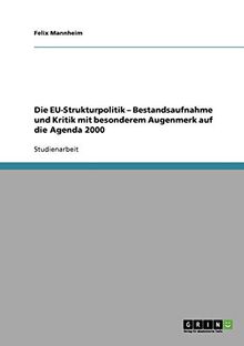 Die EU-Strukturpolitik - Bestandsaufnahme und Kritik mit besonderem Augenmerk auf die Agenda 2000