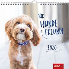 Für Hundefreunde 2020: Dekorativer Wandkalender mit Monatskalendarium