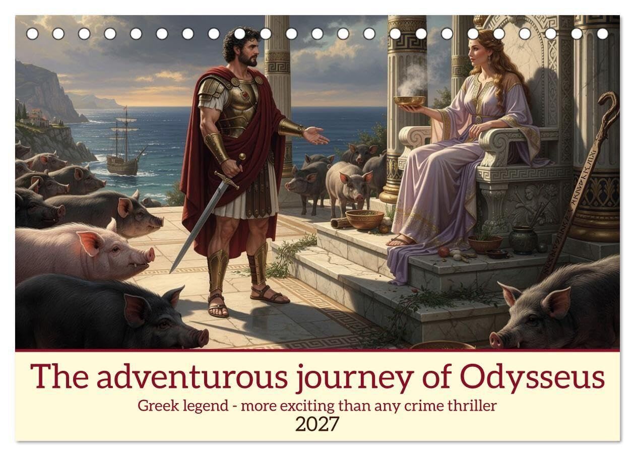 The adventurous journey of Odysseus (Desk Calendar 2027 DIN A5 landscape), CALVENDO 12 Month DeskCalendar