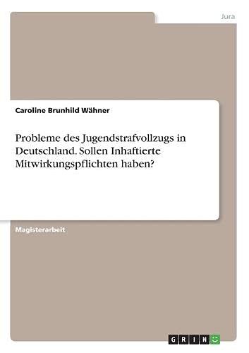 Probleme des Jugendstrafvollzugs in Deutschland. Sollen Inhaftierte Mitwirkungspflichten haben?: Magisterarbeit