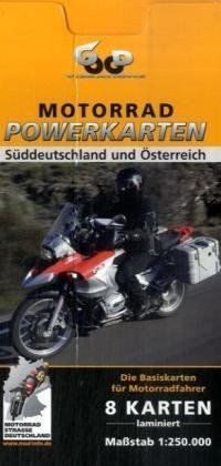 Motorrad Powerkarten Süddeutschland und Österreich 1 : 250 000. Powerbox: Plus Elsass / Vogesen. 8 laminierte Kartenblätter plus Tourerguide. GPS-tauglich