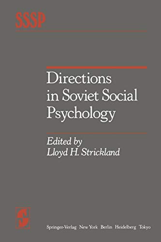 Directions in Soviet Social Psychology (Springer Series in Social Psychology)