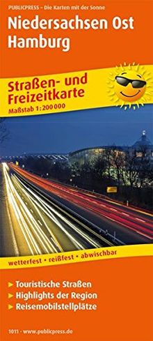 Niedersachsen Ost, Hamburg: Straßen- und Freizeitkarte mit Touristischen Straßen und Highlights. 1:200000 (Straßen- und Freizeitkarte / StuF)