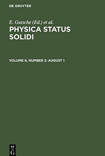 Physica status solidi, Volume 6, Number 2, August 1