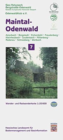 Topographische Freizeitkarten Hessen 1:20000. Naturpark Bergstrasse-Odenwald. Sonderblattschnitte auf der Grundlage der Topographischen Karte 1:25000 ... Miltenberg - Rüdenau - Schneeberg - Weilbach