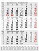 3-Monats-Planer Comfort Grau 2024: 3-Monatskalender groß I Wandplaner / Bürokalender mit Datumsschieber, Vor-und Nachmonat und Jahresübersicht I 30 x 39 cm