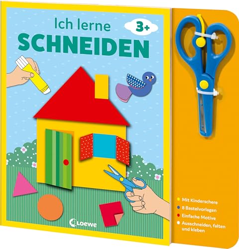Ich lerne schneiden (Haus): Bastelbuch mit kindersicherer Schere für Kinder ab 3 Jahren