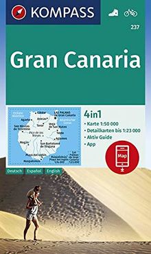 Gran Canaria: 4in1 Wanderkarte 1:50000 mit Aktiv Guide und Detailkarten inklusive Karte zur offline Verwendung in der KOMPASS-App. Fahrradfahren. (KOMPASS-Wanderkarten, Band 237)