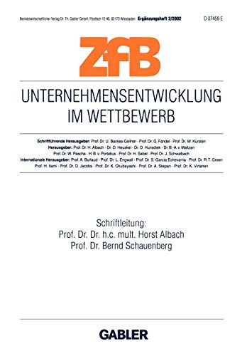 Unternehmensentwicklung im Wettbewerb (ZfB Special Issue, 2, Band 2)