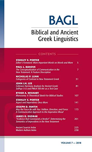 Biblical and Ancient Greek Linguistics, Volume 7