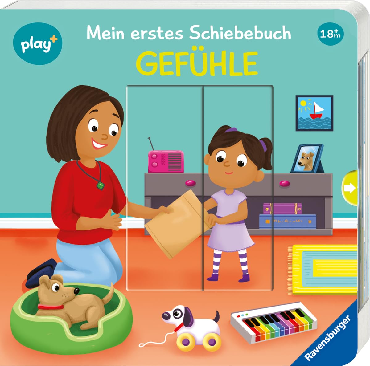 Ravensburger Play+ Mein erstes Schiebebuch: Gefühle, Baby-Buch ab 18 Monate