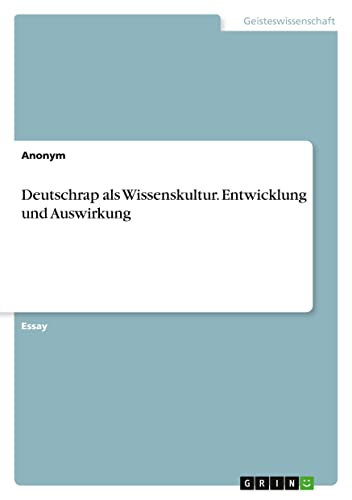 Deutschrap als Wissenskultur. Entwicklung und Auswirkung