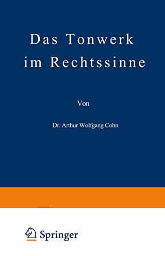 Das Tonwerk im Rechtssinne