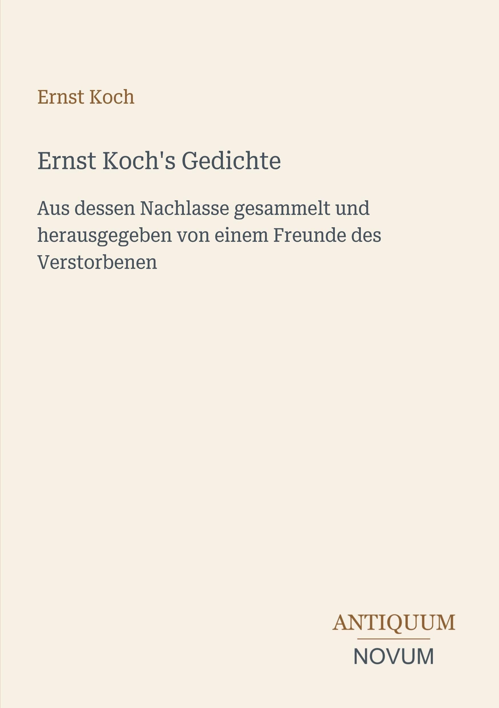 Ernst Koch's Gedichte