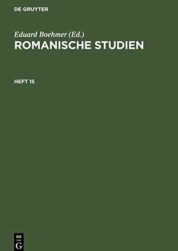 Romanische Studien, Heft 15, Romanische Studien Heft 15