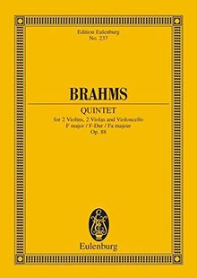 Streichquintett F-Dur: op. 88. 2 Violinen, 2 Violen und Violoncello. Studienpartitur. (Eulenburg Studienpartituren)