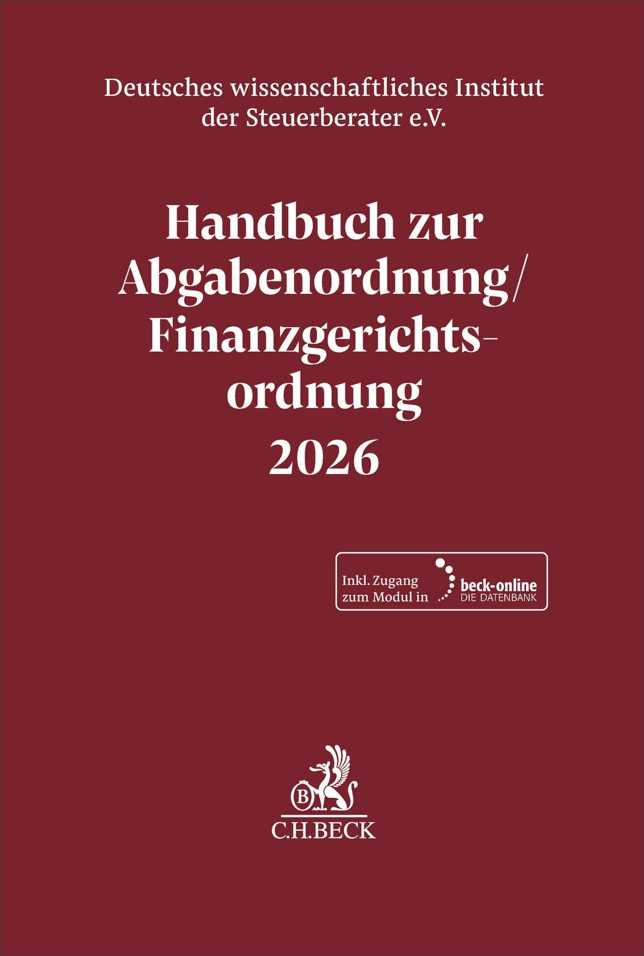 unbekannt Handbuch Zur Abgabenordnung / Finanzgerichtsordnung 2026. Ao / Fgo 2026