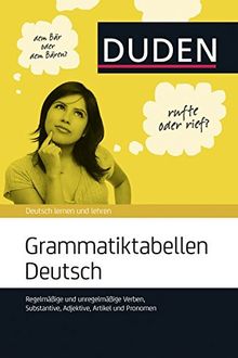 Grammatiktabellen Deutsch: Regelmäßige und unregelmäßige Verben, Substantive, Adjektive, Artikel und Pronomen (Duden Ratgeber)