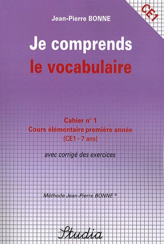 Je Comprends Le Vocabulaire Cahier N° 1 Ce1