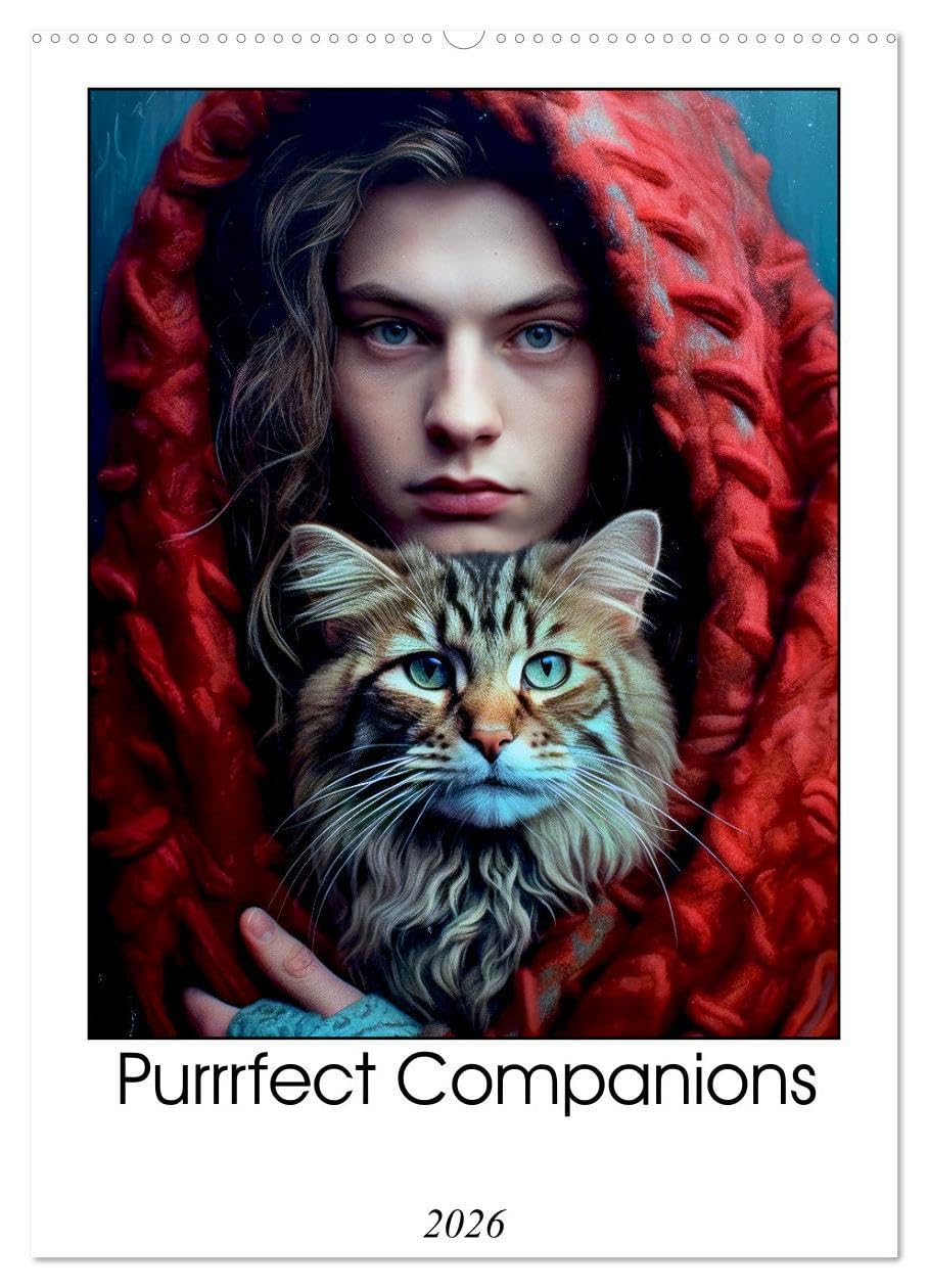 Purrrfect Companions (Wall Calendar 2026 DIN A2 portrait), CALVENDO 12 Month Wall Calendar: Discover the captivating harmony between humans and their ... celebrating the timeless bond they share.
