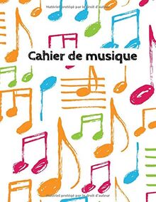 Cahier de musique: Carnet de partitions - Papier manuscrit - 12 portées par page - 108 pages - Grand format - Couverture moderne