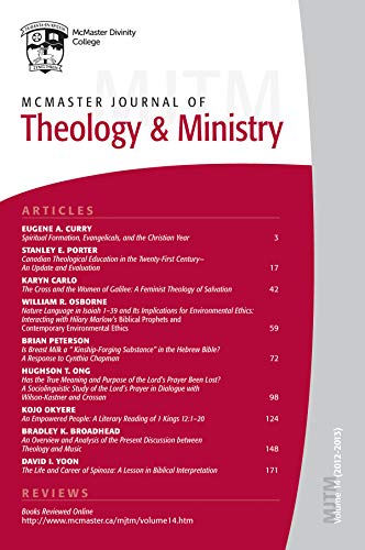 McMaster Journal of Theology and Ministry: Volume 14, 2013-2014