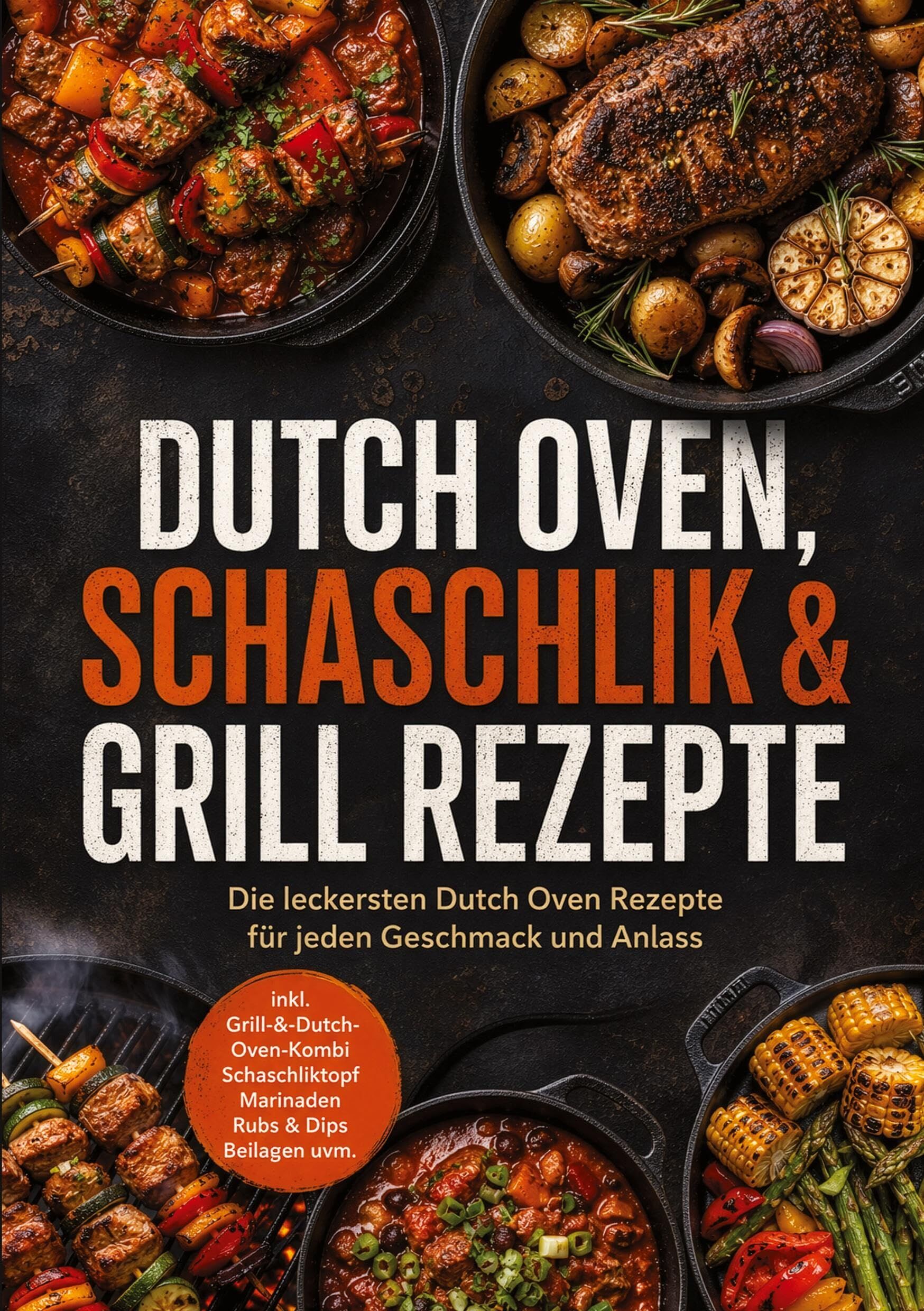 Dutch Oven, Schaschlik & Grill Rezepte: Die leckersten Dutch Oven Rezepte für jeden Geschmack und Anlass - inkl. Grill-&-Dutch-Oven-Kombi, Schaschliktopf, Marinaden, Rubs & Dips, Beilagen uvm.