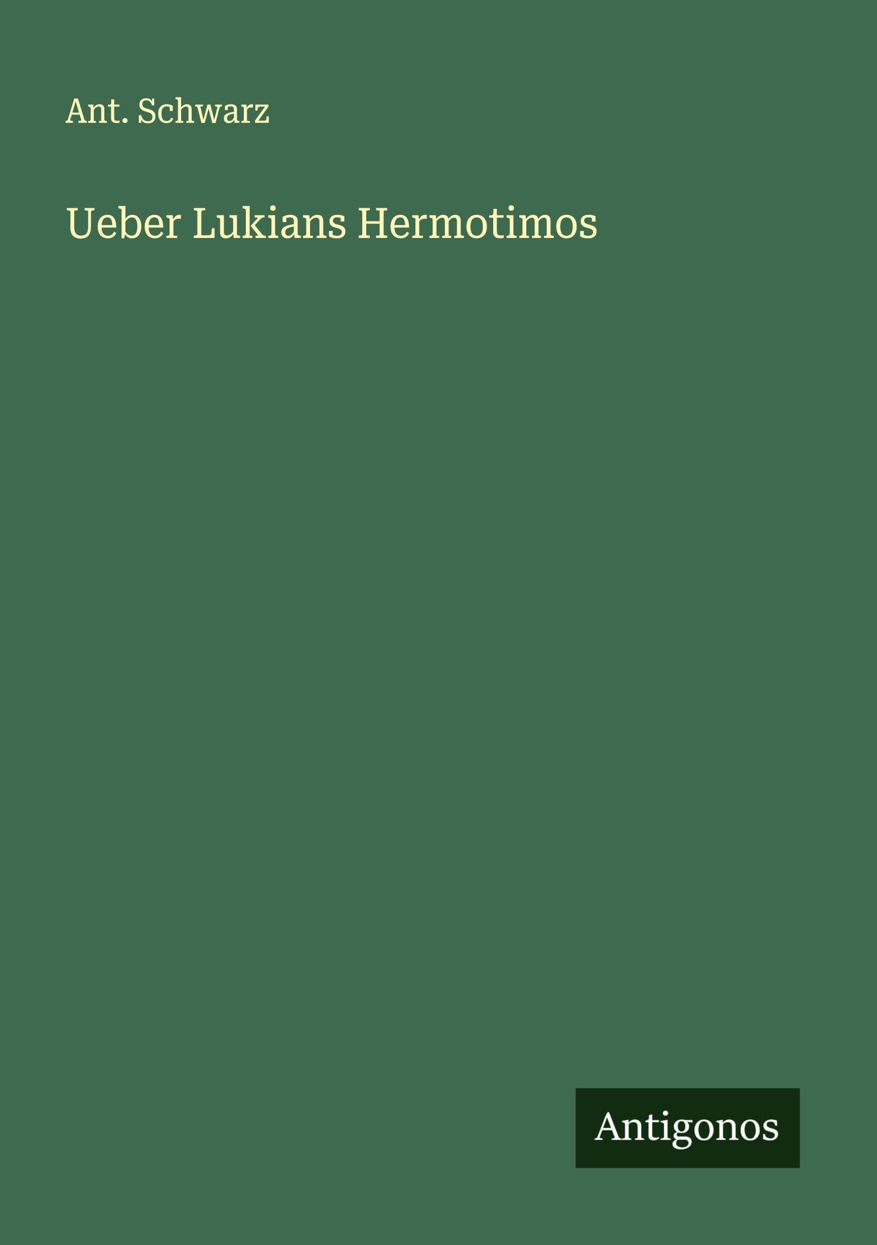 Ueber Lukians Hermotimos