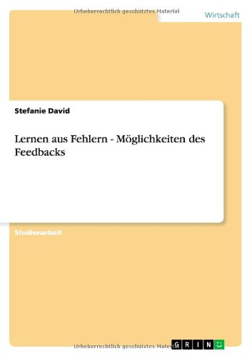 Lernen aus Fehlern - Möglichkeiten des Feedbacks