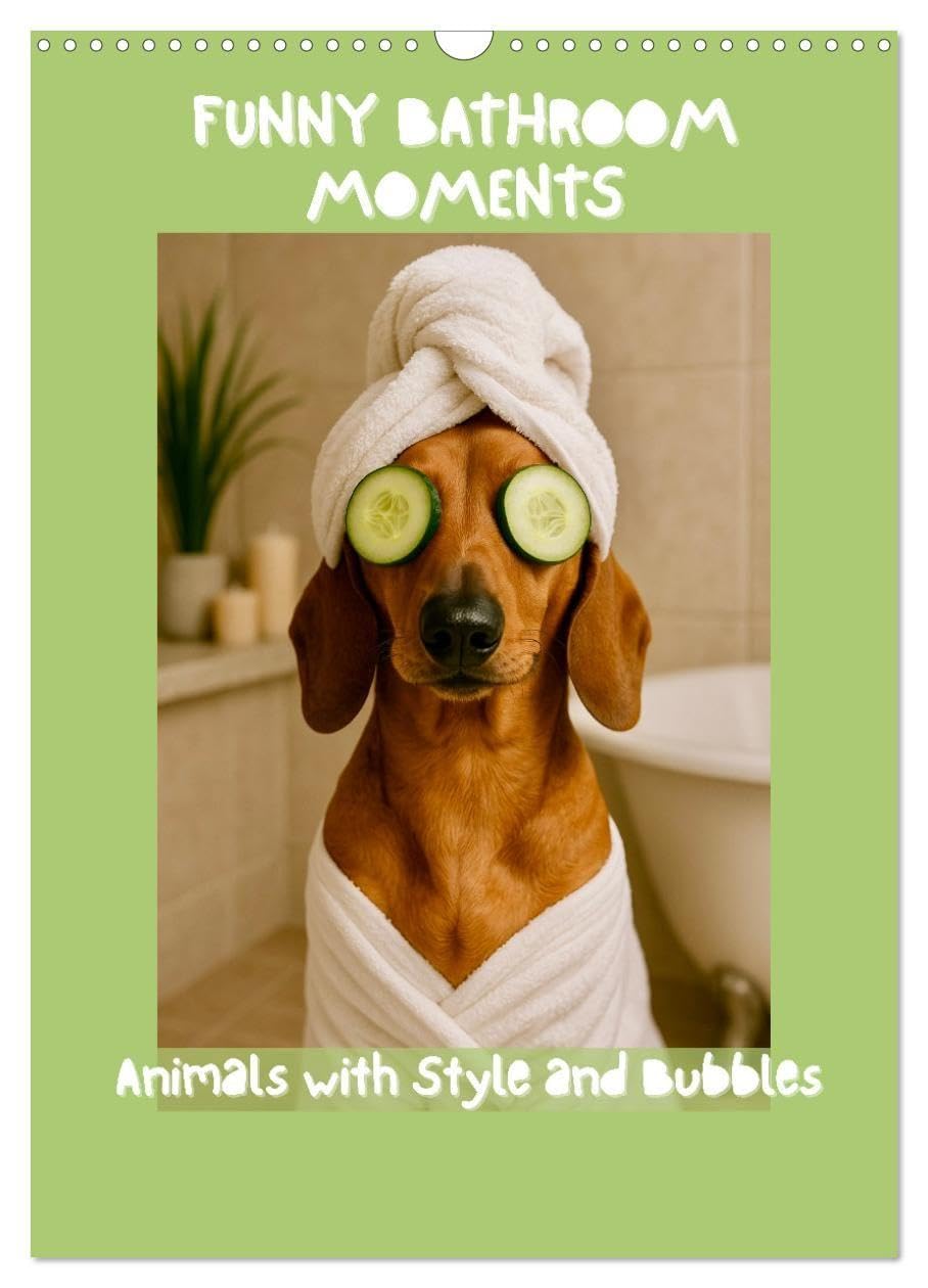 Funny Bathroom Moments – Animals with Style and Bubbles (Wall Calendar 2026 DIN A3 portrait), CALVENDO 12 Month Wall Calendar: Adorable animals ... and a touch of luxury. (CALVENDO Animals)