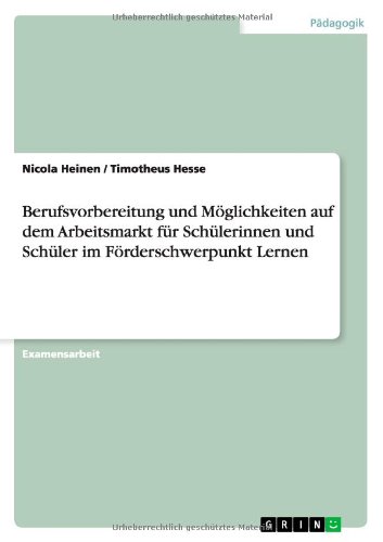 Berufsvorbereitung und Möglichkeiten auf dem Arbeitsmarkt für Schülerinnen und Schüler im Förderschwerpunkt Lernen