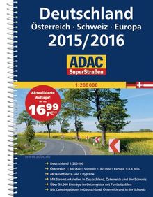 ADAC SuperStraßen Deutschland, Österreich, Schweiz & Europa 2015/2016 1:200 000