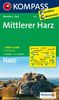 Mittlerer Harz: Wanderkarte mit Aktiv Guide und Radwegen. GPS-genau. 1:50000 (KOMPASS-Wanderkarten)