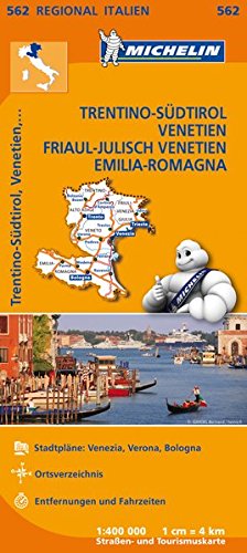 Die Buchhandlung in Oelde hat das Buch Michelin Trentino-Südtirol,Venetien, Friaul-Julisch Venetien, Emilia Romagna: Straßen- und Tourismuskarte 1:400.000 (MICHELIN Regionalkarten)