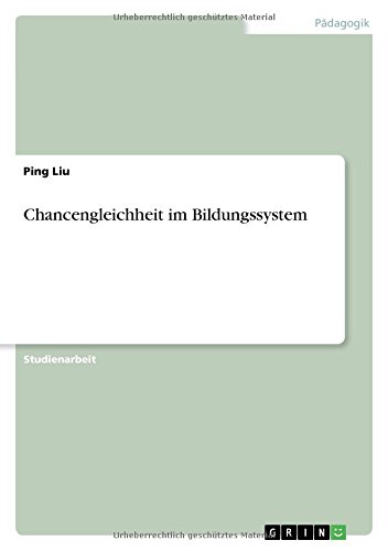 Chancengleichheit im Bildungssystem