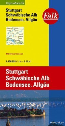 Falk Regionalkarte Stuttgart - Schwäbische Alb - Bodensee - Allgäu 1:150 000